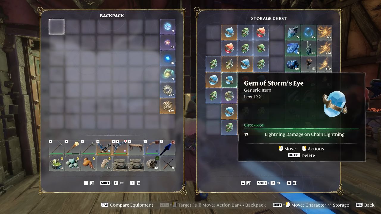 Enshrouded, PC, Gameplay, How To Upgrade & Recycle Gems, Screenshot, NoobFeed