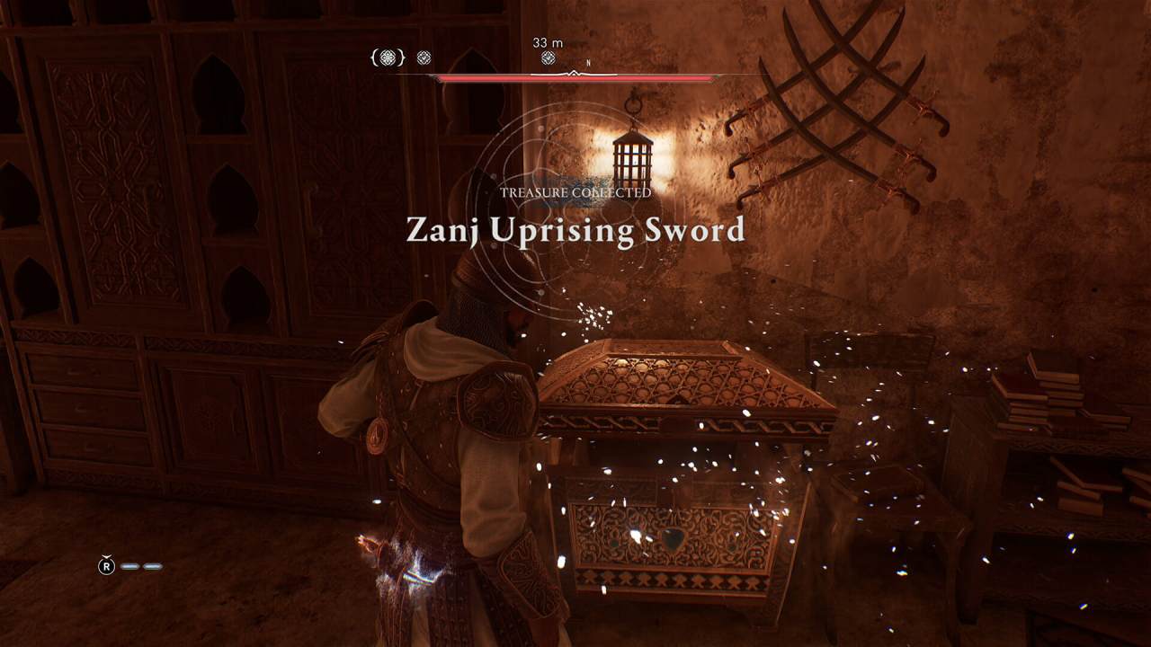 Assassin's Creed Mirage, Game Guide, Gameplay, Gear Chest, Harbiyah, Zanj Uprising Sword