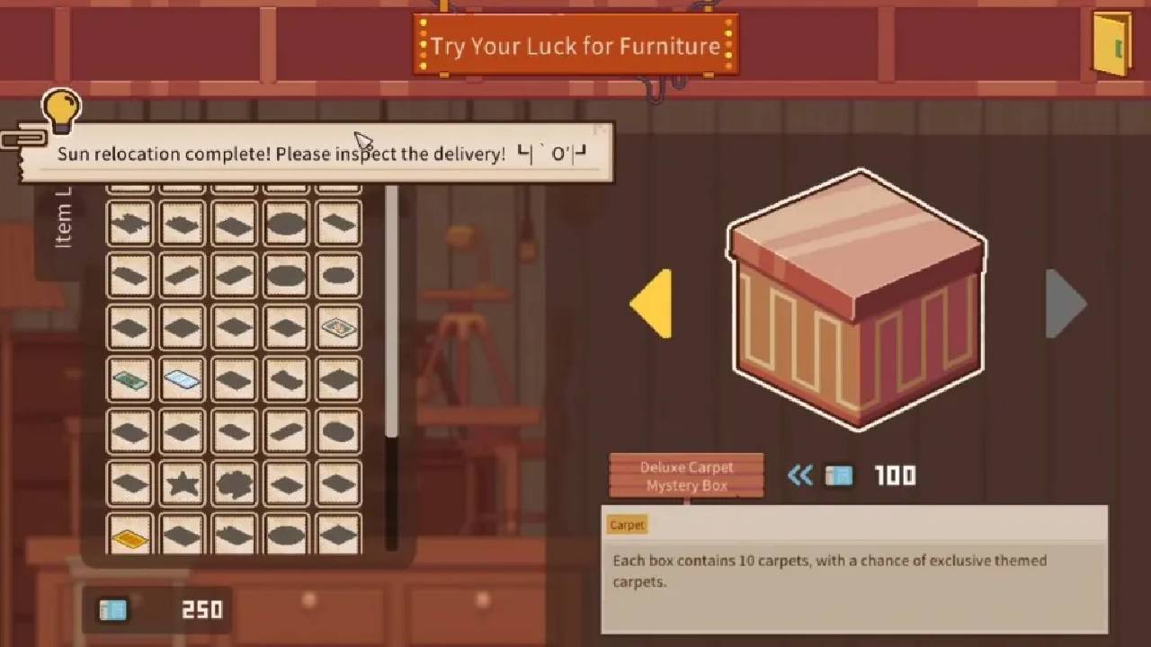 Whisper of the House, Guide, Unlock, Carpets, Lights, Plants, and Decorations