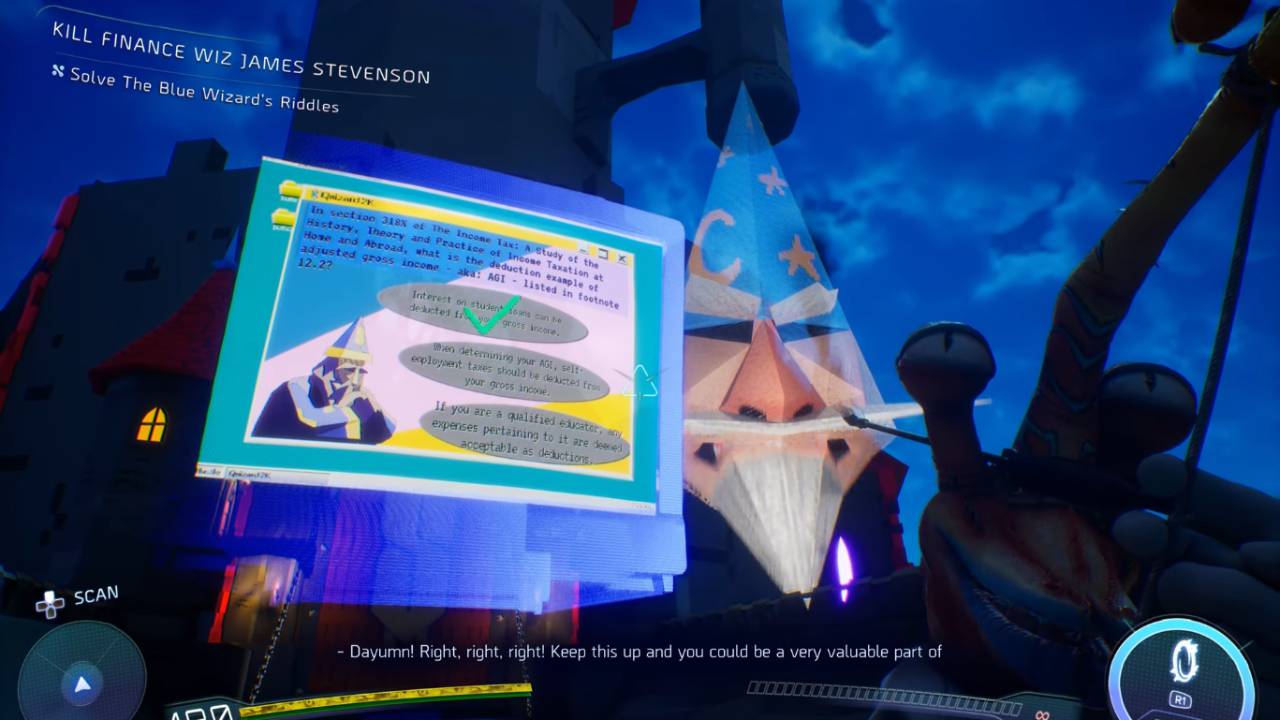 High On Life 2, PC, Gameplay, Blue Wizard Quiz Answers, Screenshot, NoobFeed