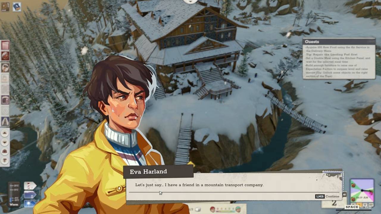 Above the Snow Review, PC, Gameplay, Screenshot, Cozy RTS, Resource Management, Story Rich, Atmospheric