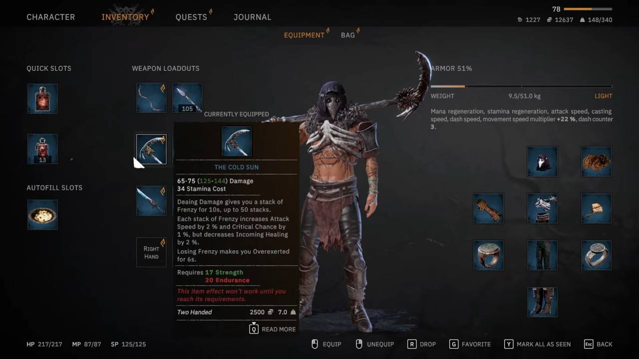 Tainted Grail: The Fall of Avalon, Guide, How to Get Cold Sun