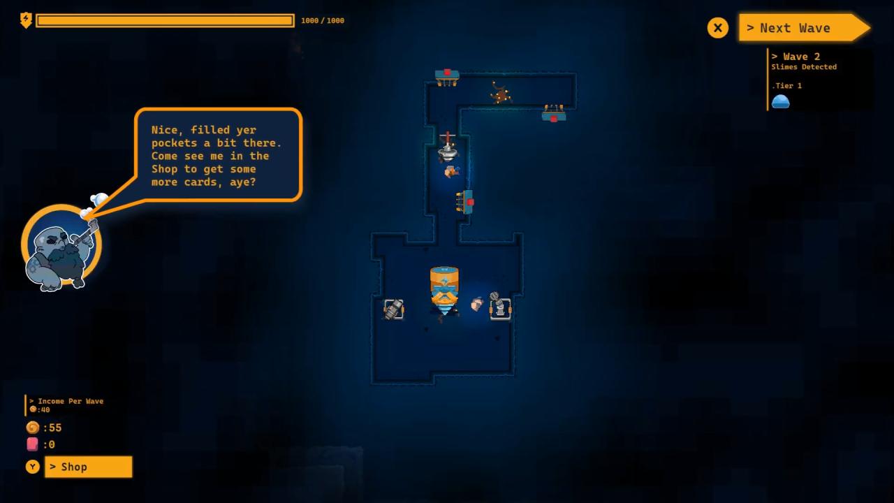 Into the Slimy Mines, Review, PC, Gameplay, Tower Defense, Roguelike, Card Game