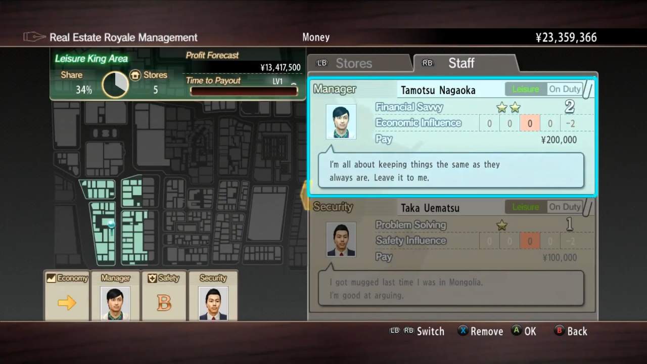 Yakuza 0 Director's Cut Security Staff