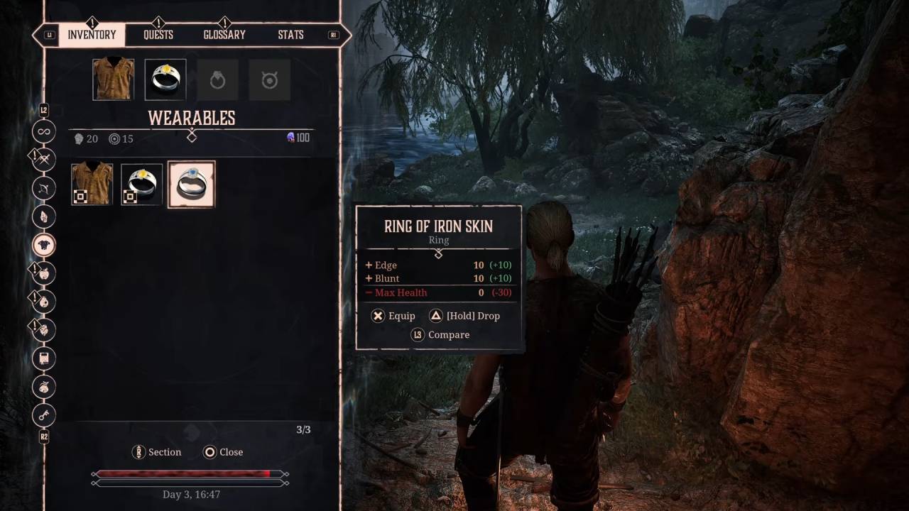 Gothic 1 Remake Guide Wearable Ring of Iron Skin Stats