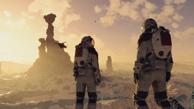 Starfield Protagonist in the suit standing