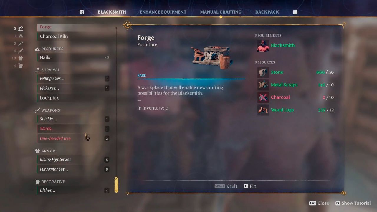 Enshrouded, PC, Gameplay, How To Craft Rising Fighter Armor Set, Screenshot, NoobFeed