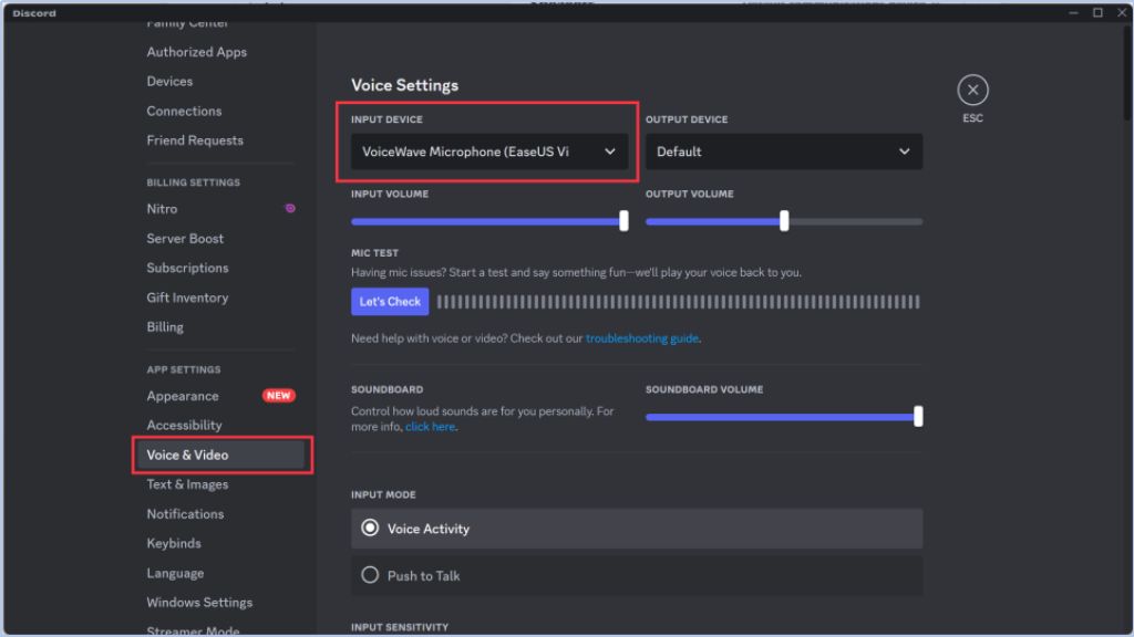 adjust microphone settings