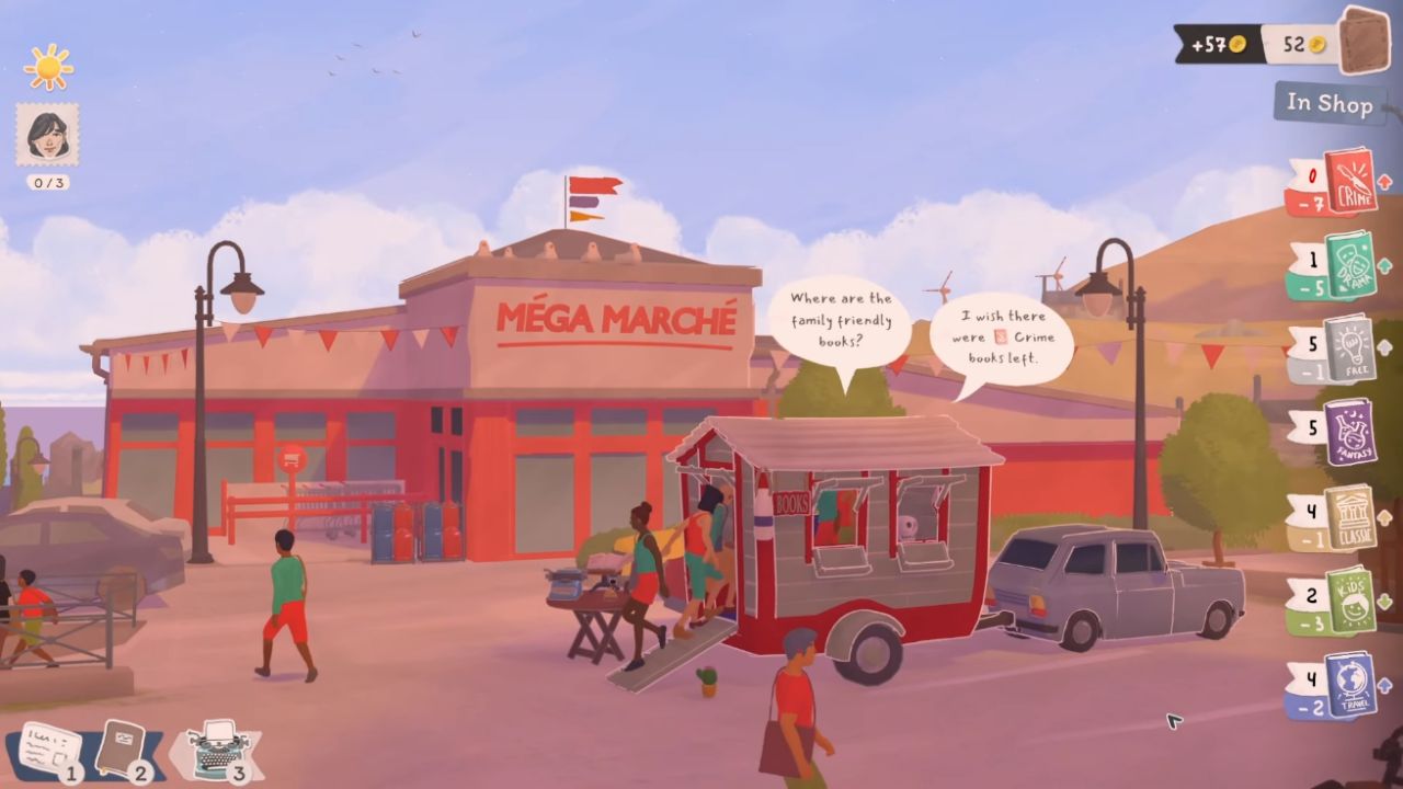 Tiny Bookshop, PC, Gameplay, Mega Marche Challenges, Screenshot, NoobFeed