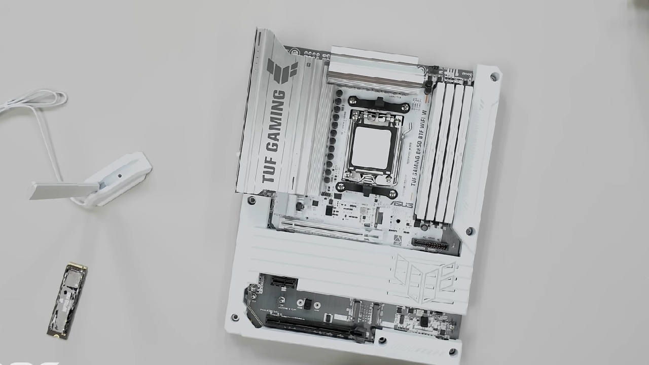 ASUS, TUF GAMING B850-BTF WIFI, Review, Affordable AMD Motherboard, Sleek White Design, NoobFeed