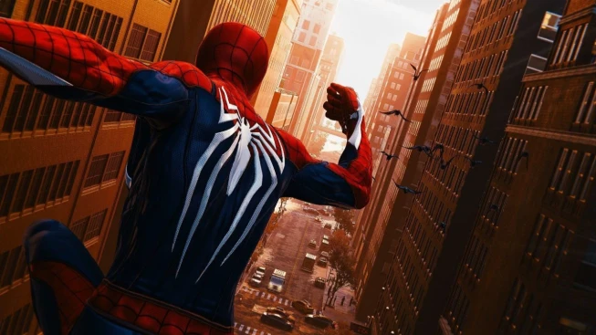 Marvel’s Wolverine Spiderman swinging