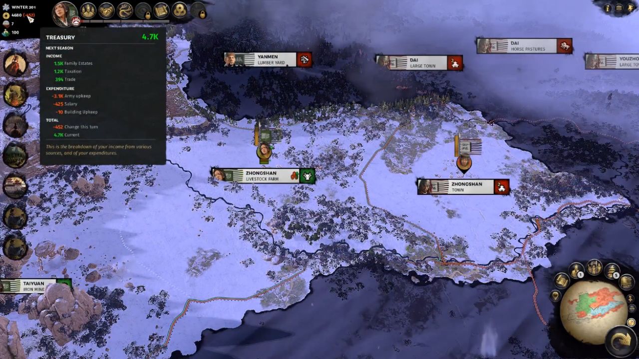 Total War: Three Kingdoms, PC, Gameplay, Adjusting Tax Levels and Using Tax Exemption, Screenshot, NoobFeed