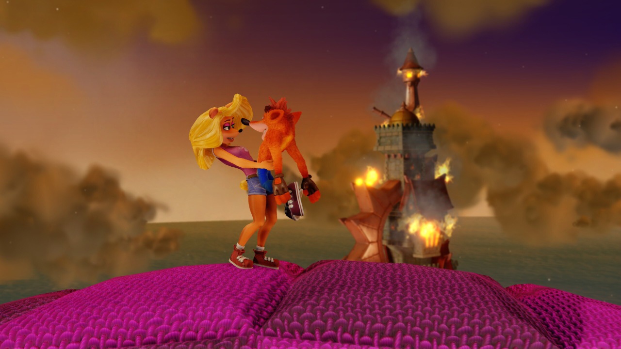 Crash Bandicoot tawna picking up crash