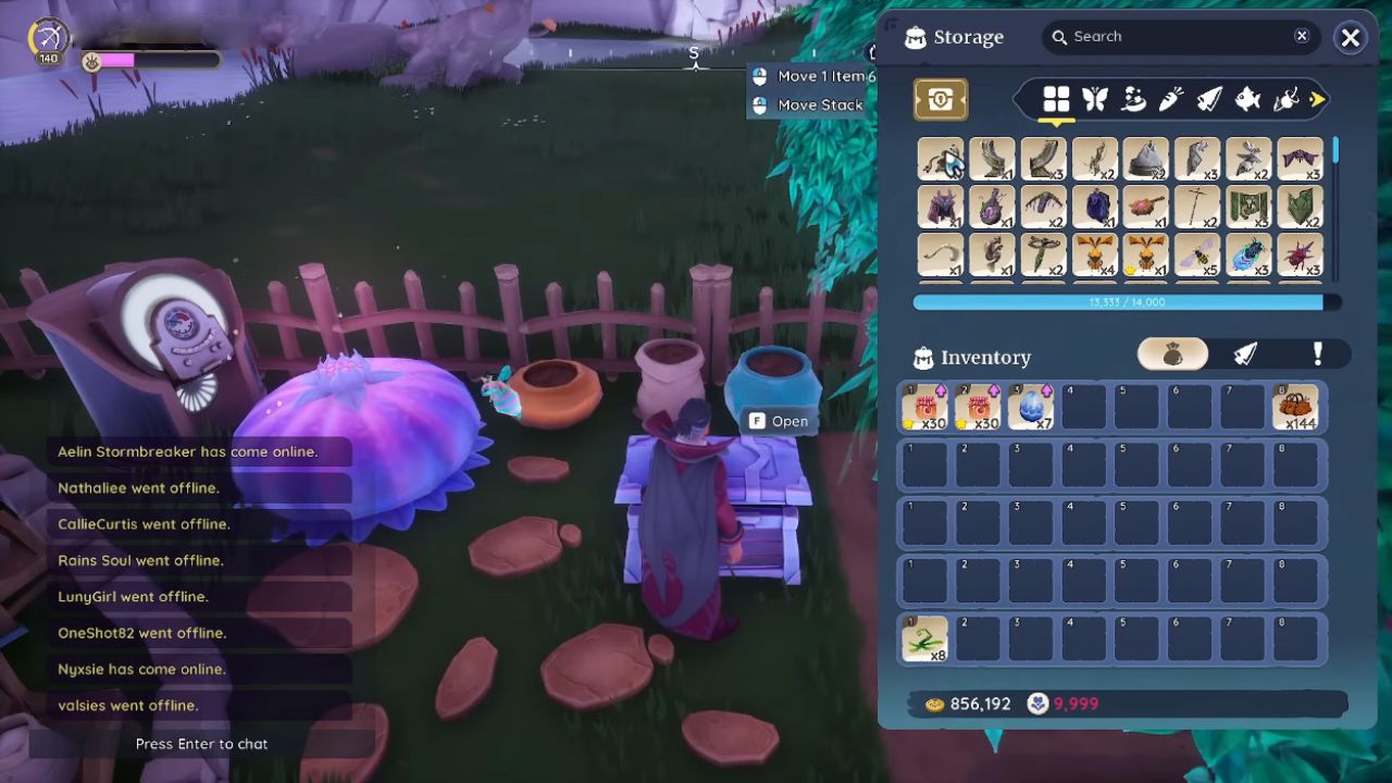 Palia, PC, Gameplay, How to Manage Inventory Efficiently, Screenshot, NoobFeed