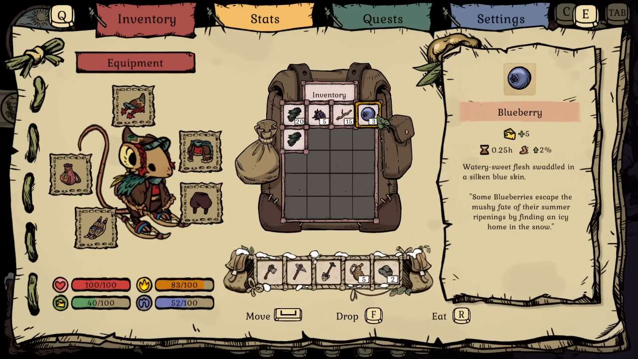Winter Burrow, Guide, How to get Blueberry