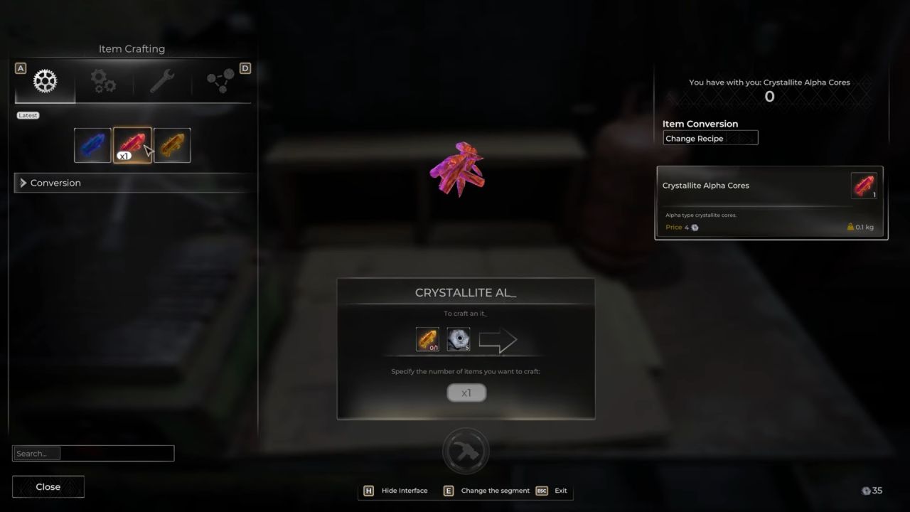 Pioner, Guide, How to Craft Items