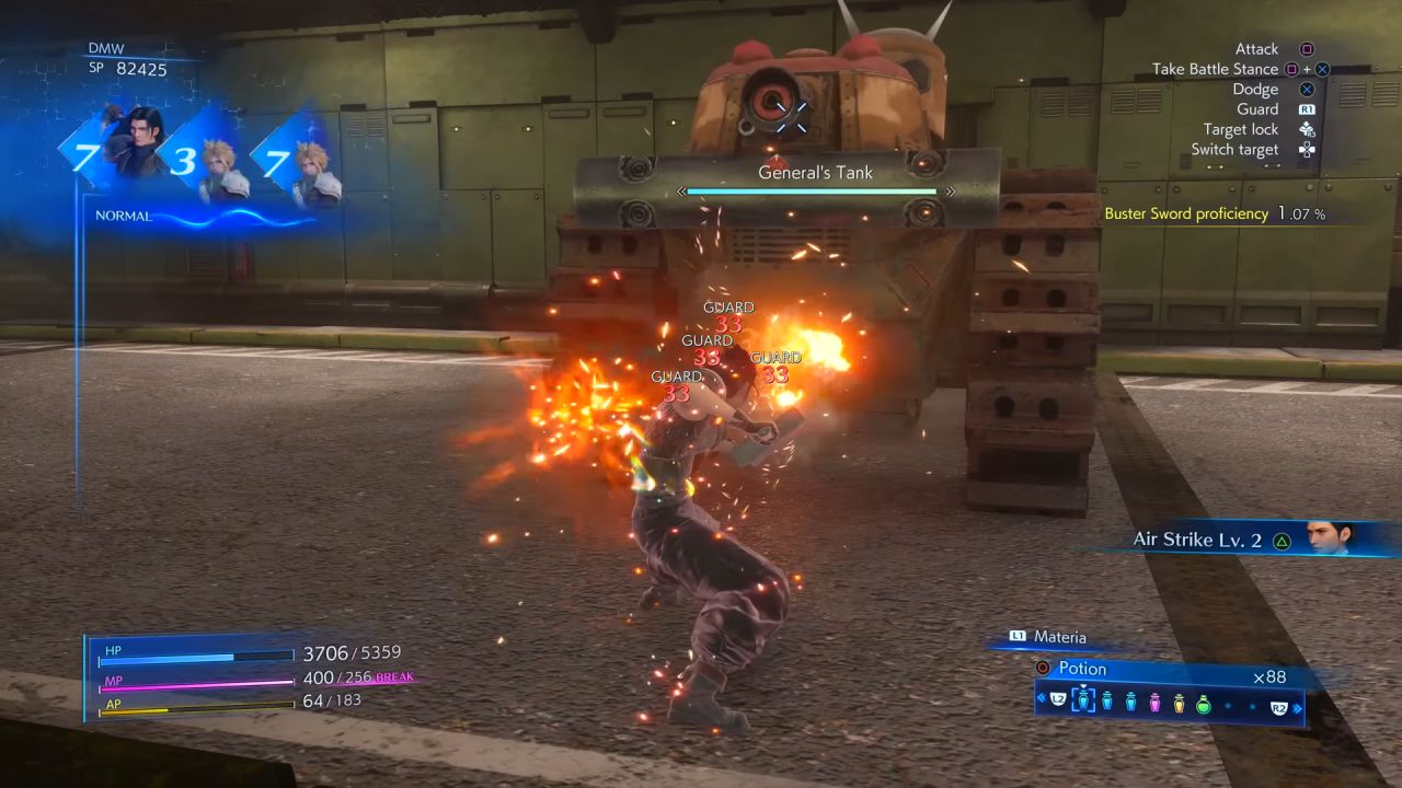 Crisis Core –Final Fantasy VII– Reunion, Guide, How to Level Up Buster Sword