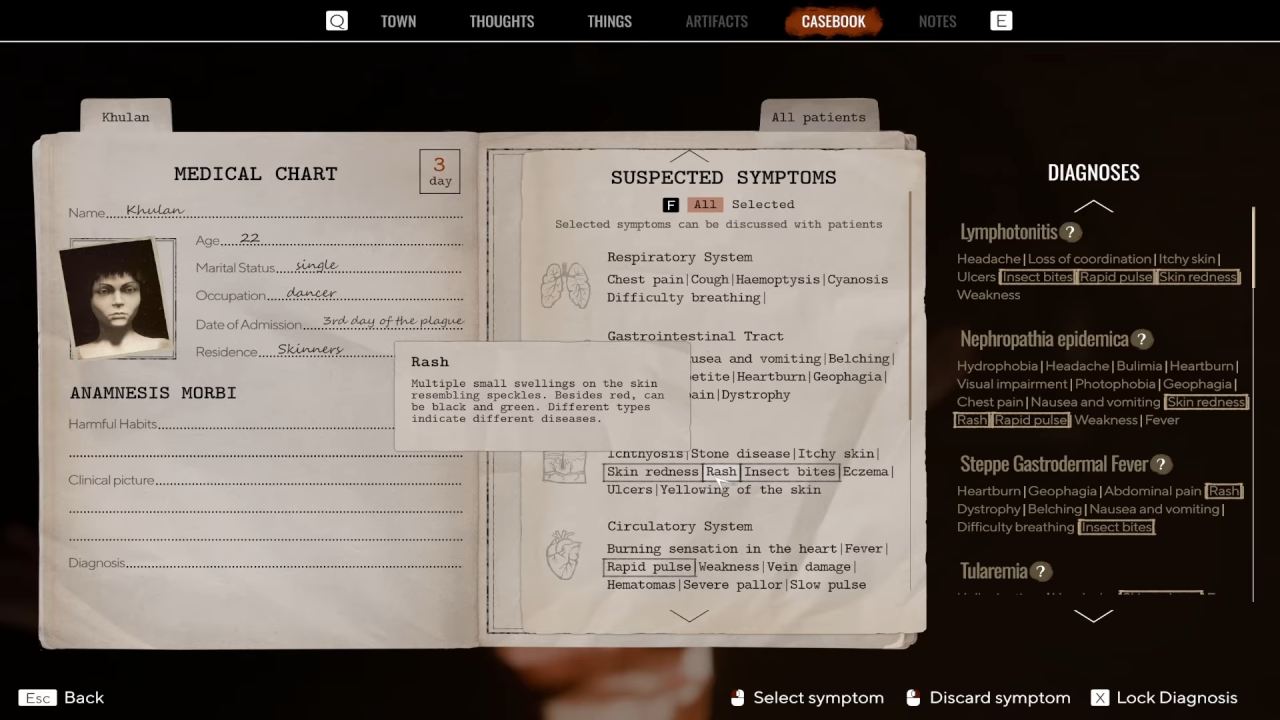Pathologic 3, Guide, How to Diagnose Patients, PC, Gameplay, Screenshot, NoobFeed
