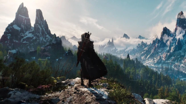 The Witcher 4 Geralt standing on a cliff