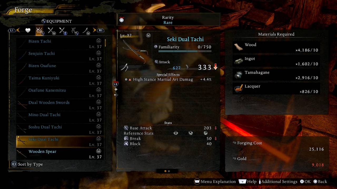Nioh 3, Guide, How to Craft Gears and Weapons