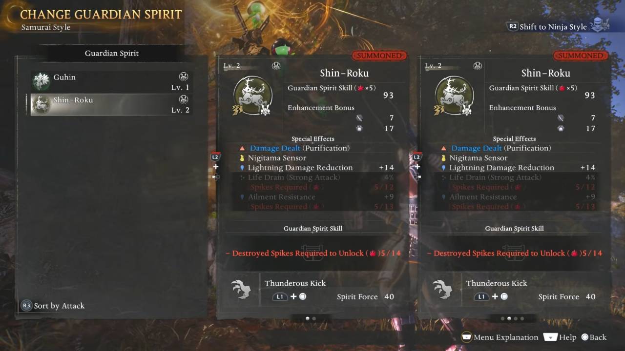 Nioh 3, Guide, How to Use Guardian Spirits