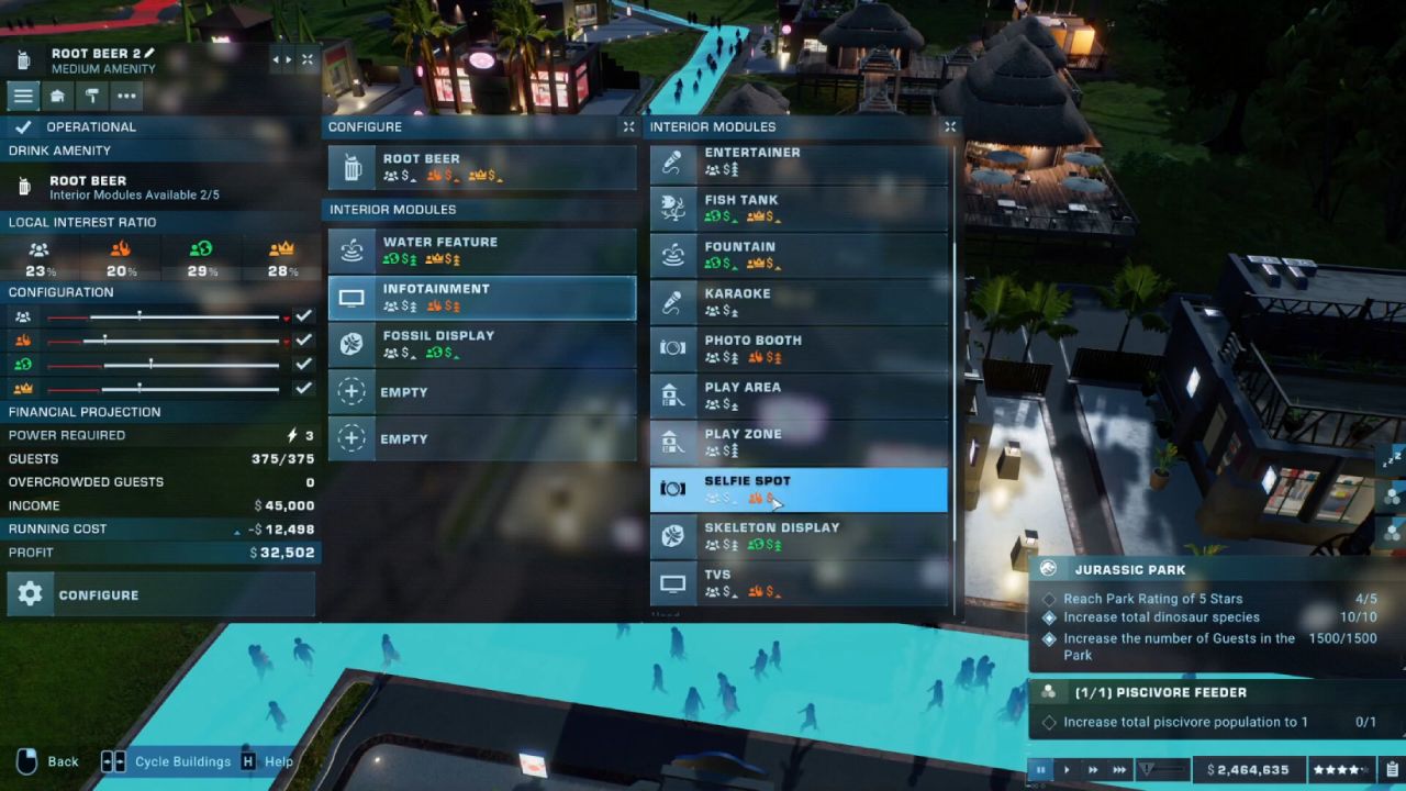 Jurassic World Evolution 2, PC, Gameplay, Best Shops And Amenities Setup, Screenshot, NoobFeed