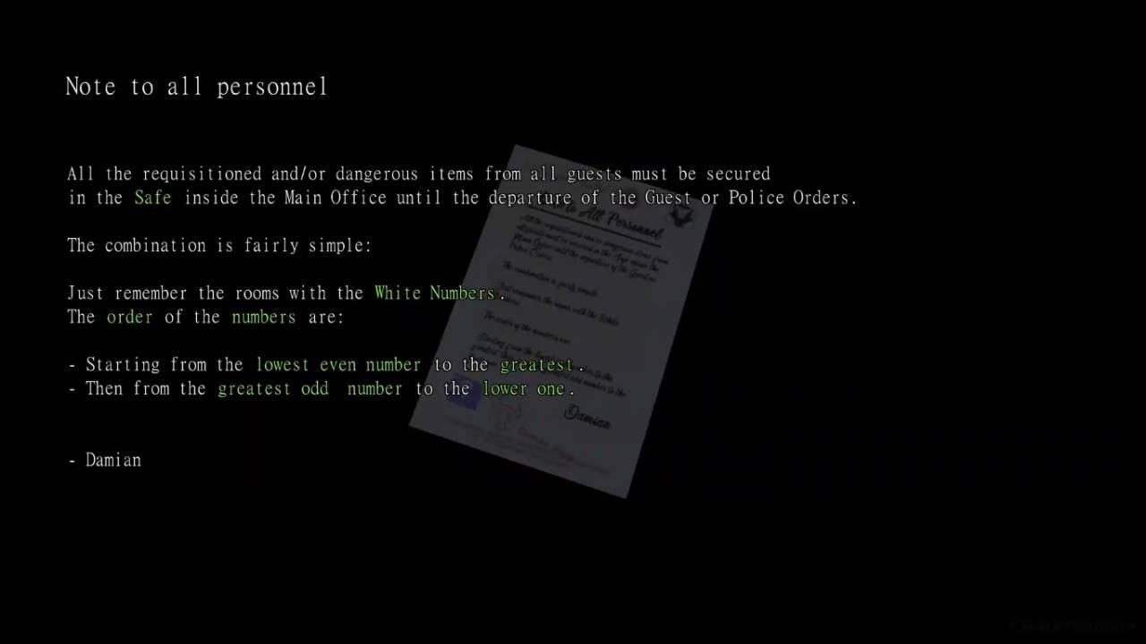 Echoes of the Living, PC, Gameplay, Motel Safe Code, Screenshot, NoobFeed