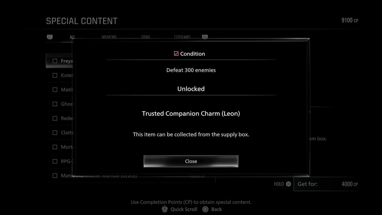 Resident Evil Requiem, Guide, How to Get the Trusted Companion Charm