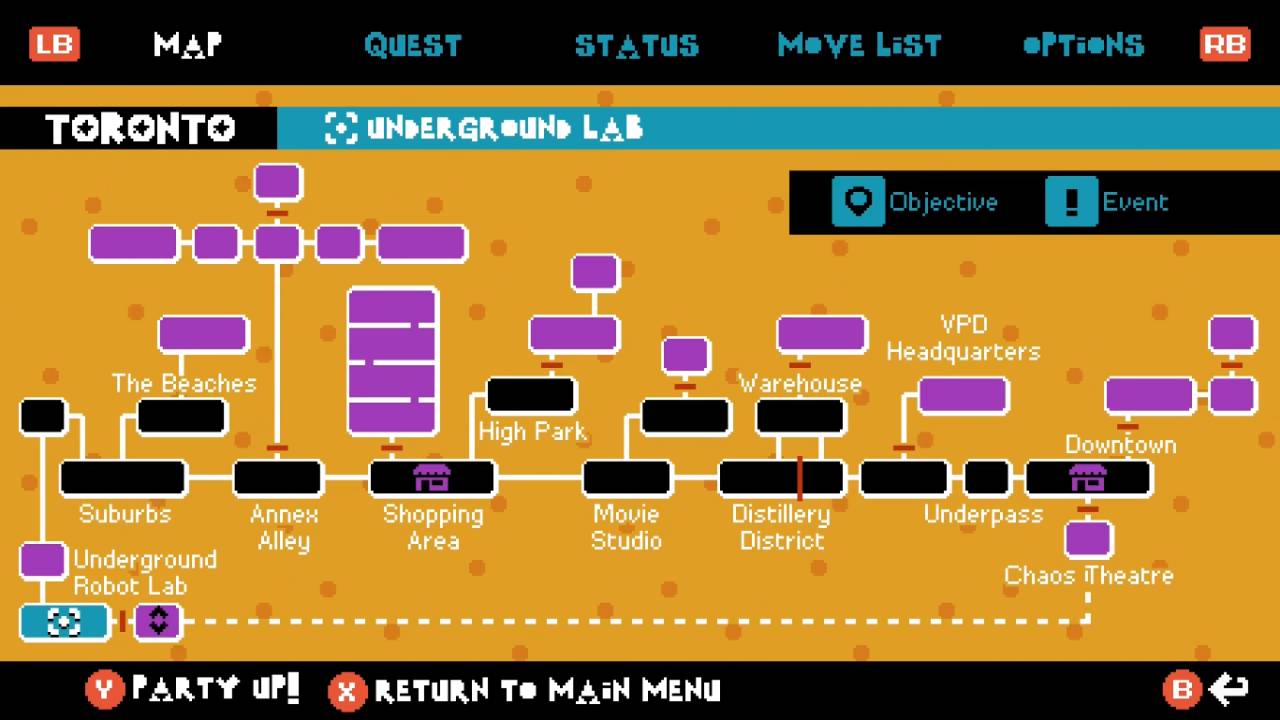 Scott Pilgrim EX, PC, Gameplay, Shop, Badge, and Accessory Locations, Screenshot, NoobFeed