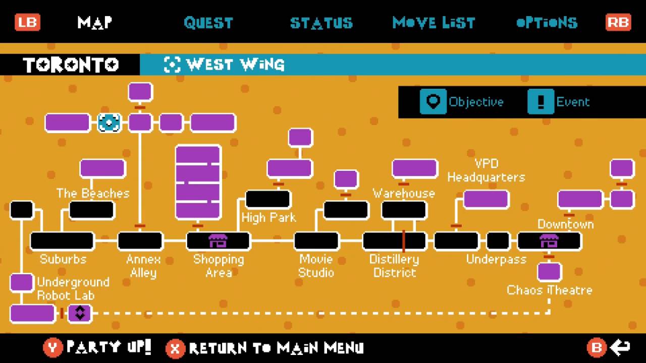 Scott Pilgrim EX, PC, Gameplay, Shop, Badge, and Accessory Locations, Screenshot, NoobFeed