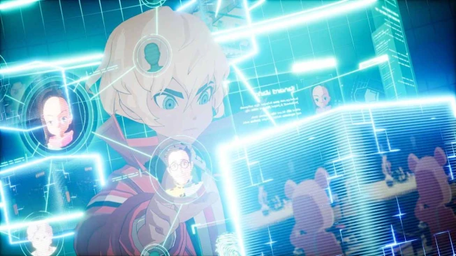 DECAPOLICE Protagonist with Blond Hair Staring