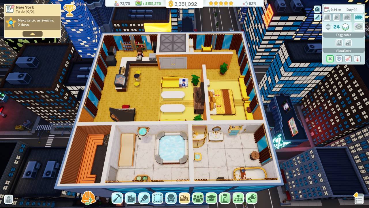 Hotel Architect, Review, PC, Gameplay, Screenshots, Simulation, City Builder, Management, Sandbox