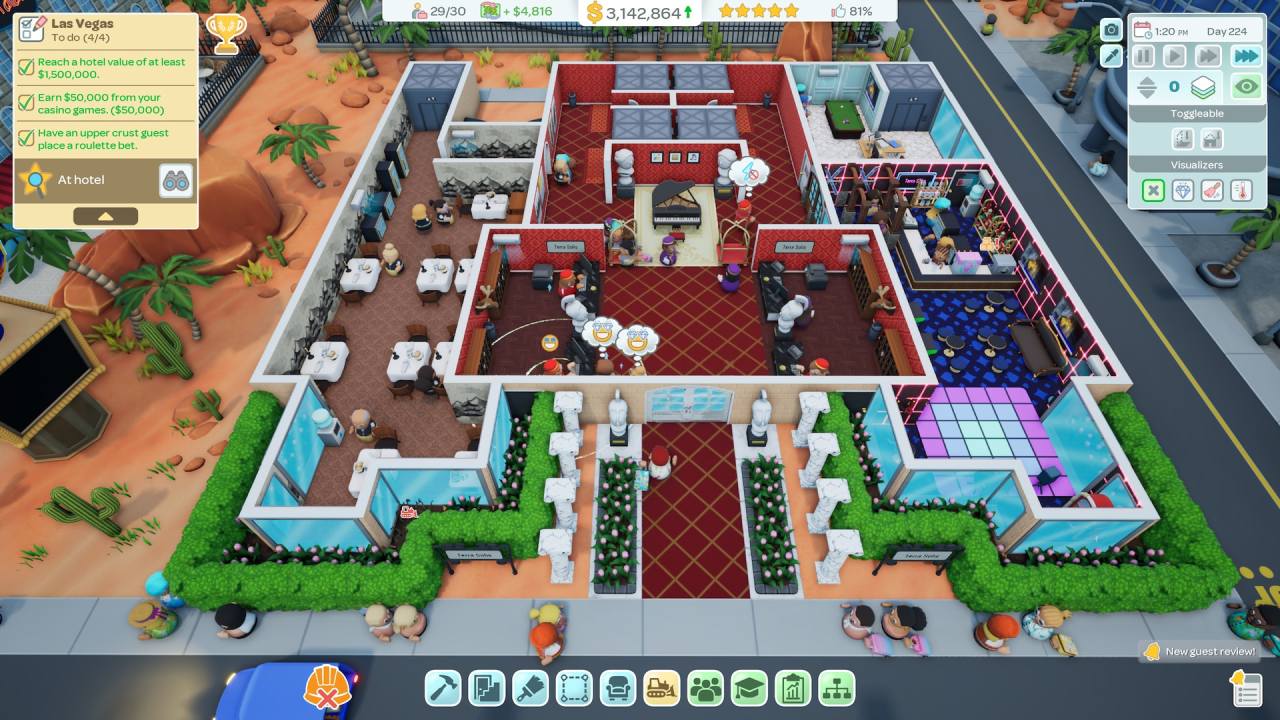 Hotel Architect, Review, PC, Gameplay, Screenshots, Simulation, City Builder, Management, Sandbox