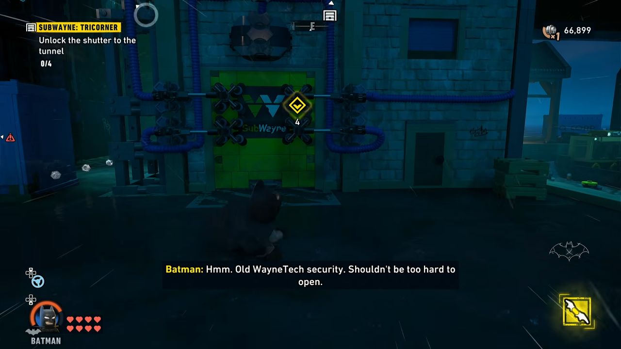 LEGO Batman: Legacy of the Dark Knight, Guide, How to Solve Tricorner SubWayne Puzzle
