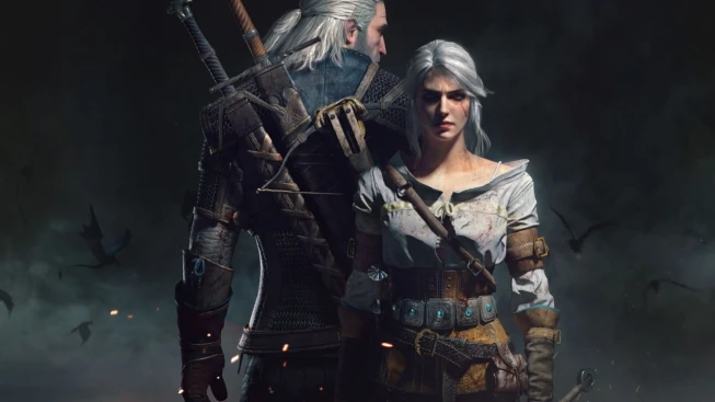 The Witcher 3 Geralt Standing with Ciri