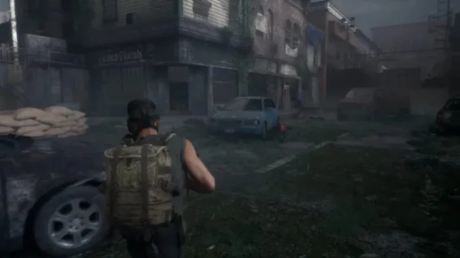 Terminal War Protagonist Walking through the city
