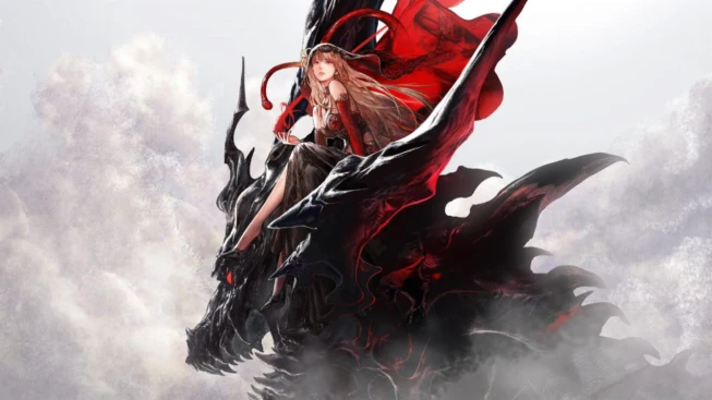Final Fantasy Resonance Fina sitting on a Dragon Head