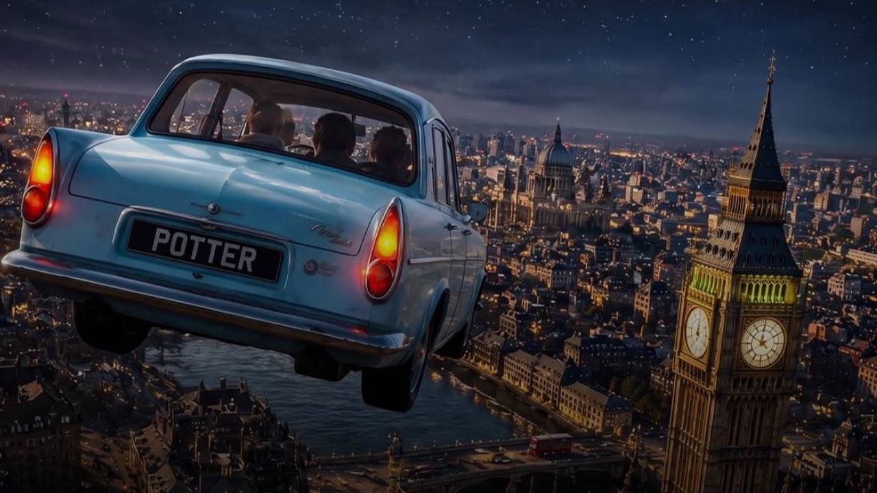 The Flying Car, Ford Anglia 105E, License Plate Potter
