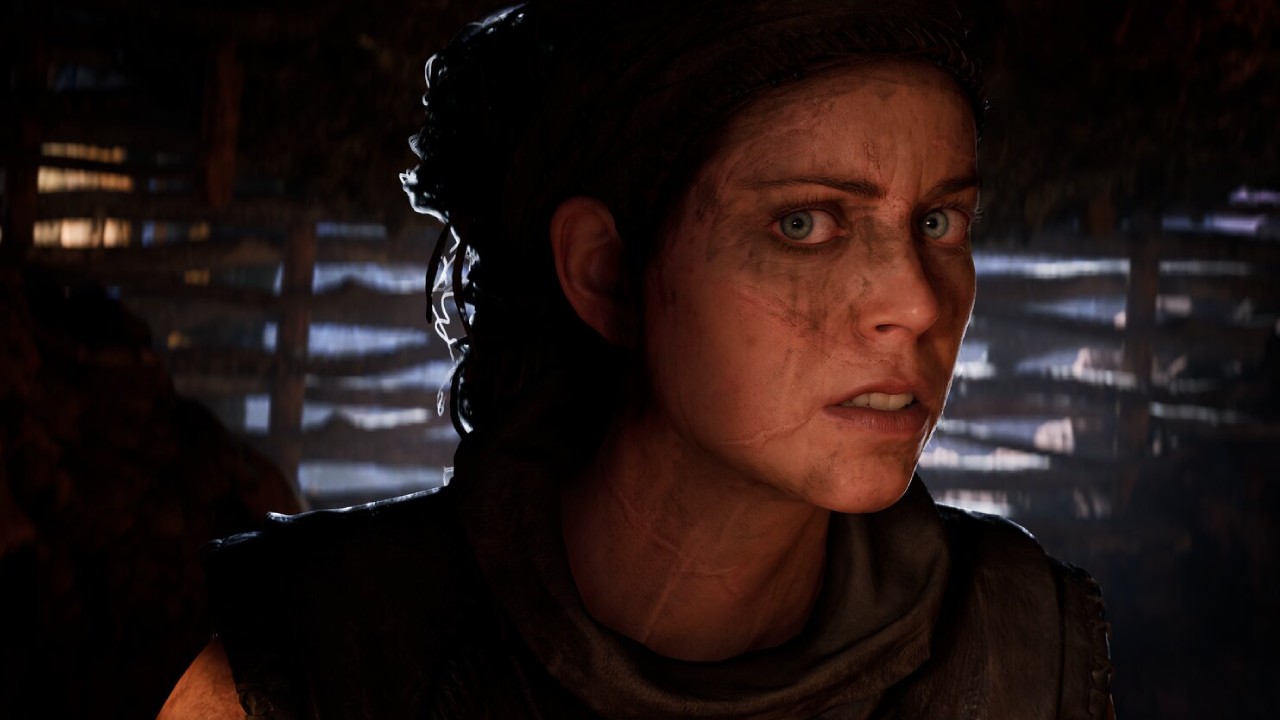Senua looks scared