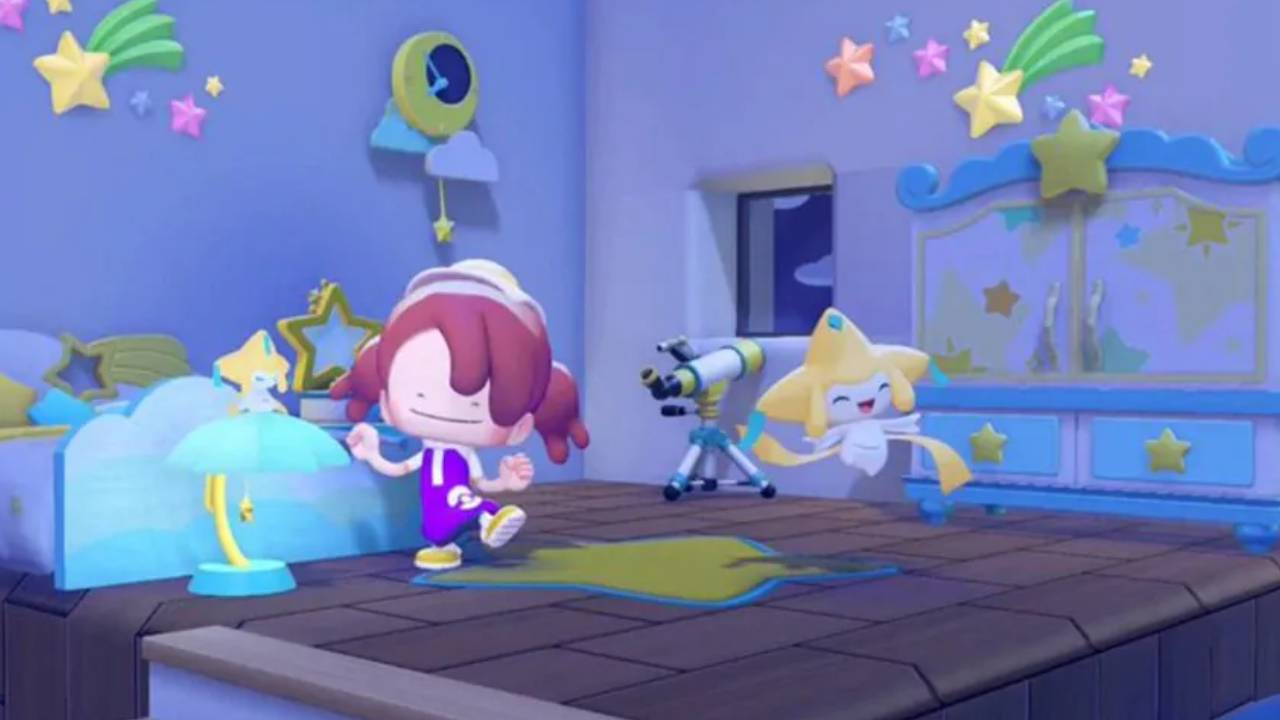 Pok&eacute;mon Pokopia jirachi smiling 
