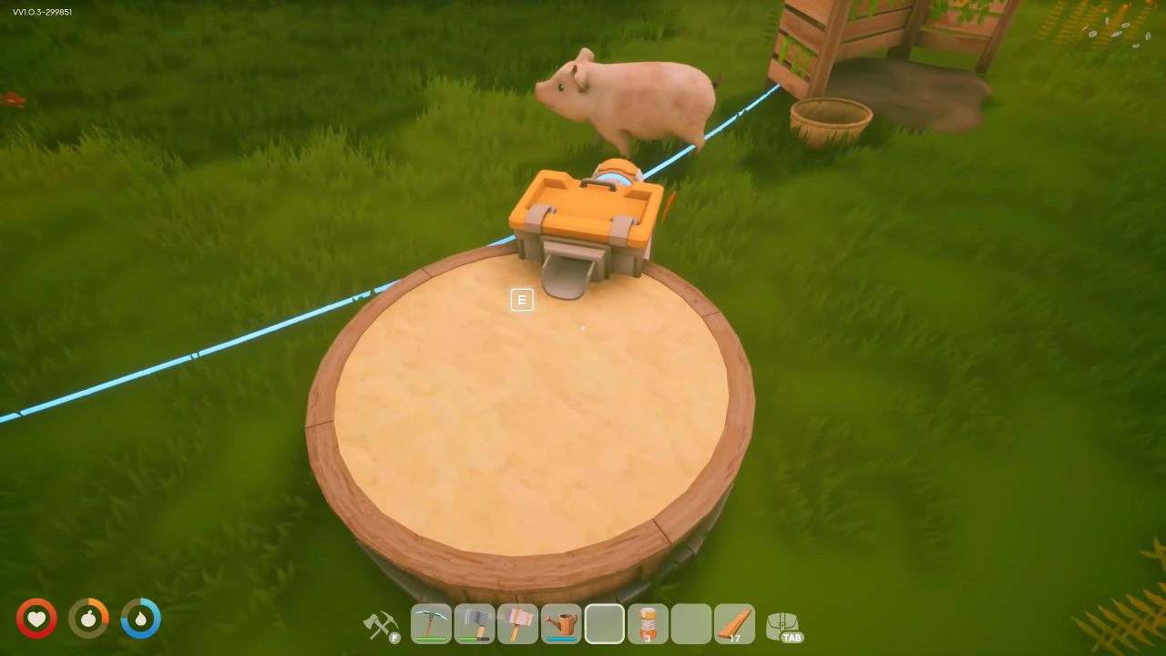 Solarpunk Guide Feeding Pig in a Automated Feeder