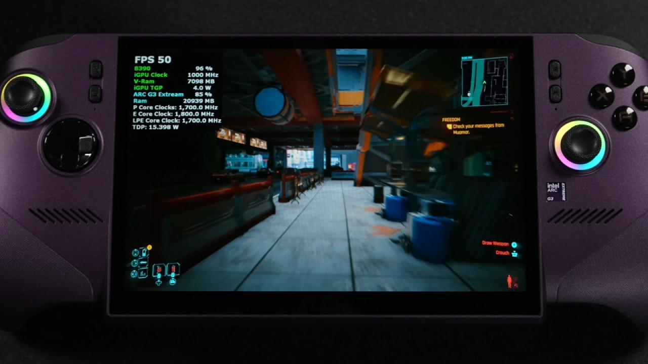 MSI Claw 8 EX Cyberpunk 2077 Gameplay