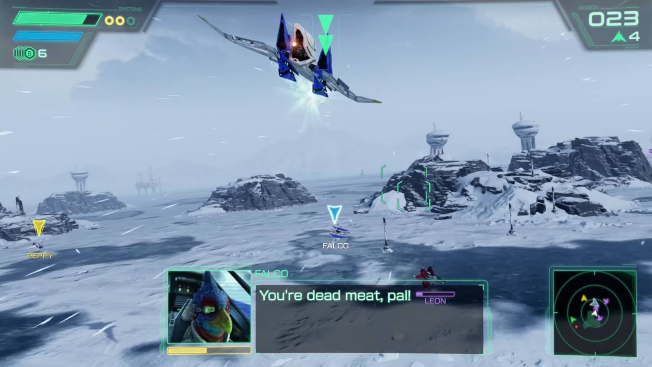 Star Fox Flying on the Snowy Planet