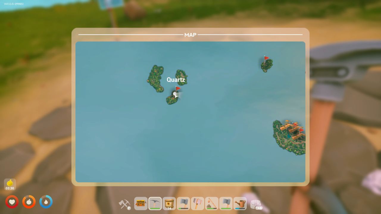 Solarpunk Guide Showing Quartz in The Map
