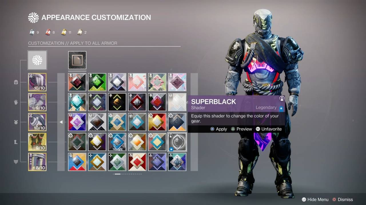 Destiny 2: Monument of Triumph Guide Appearance Customization Screen