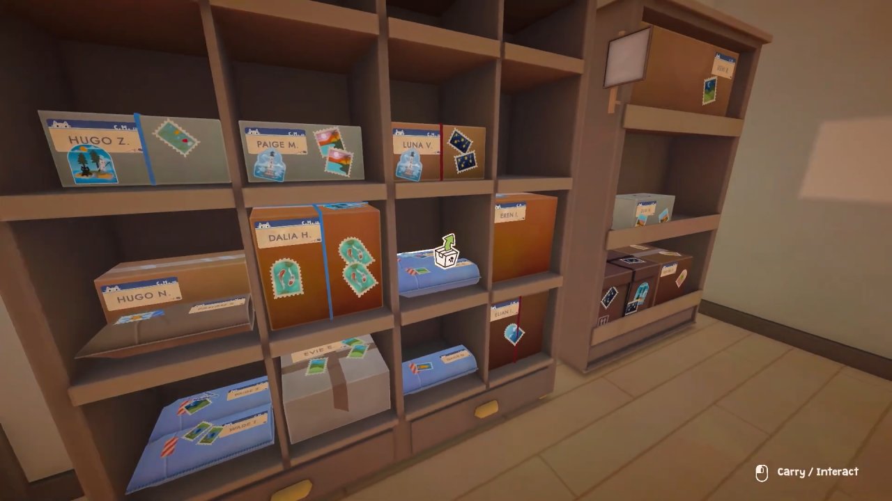 Cat Mail Co Post office parcel sorting shelves