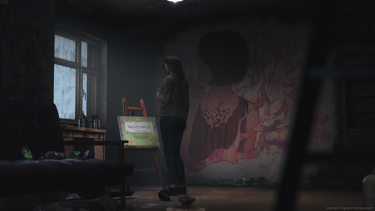 silent hill the short message Anita looks at Maya's artwork