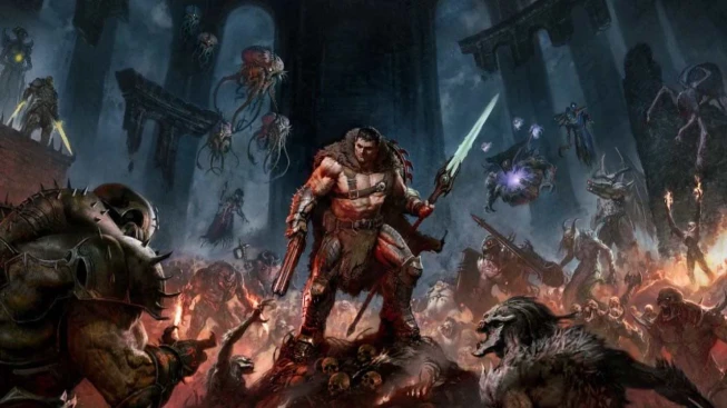 Doom Doom Guy holding a spear