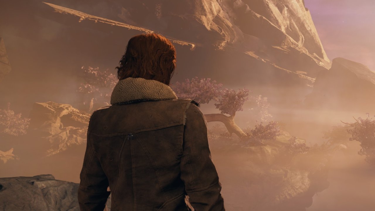 Star Wars Jedi 3 Cal Kestis surveying Jedha's canyons.