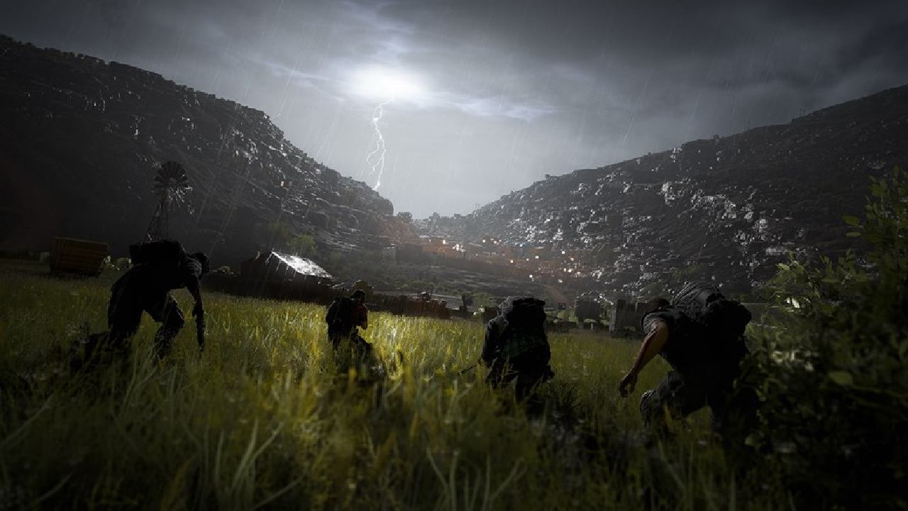 Ghost Recon Project Over Four soldiers stalking stormy outpost
